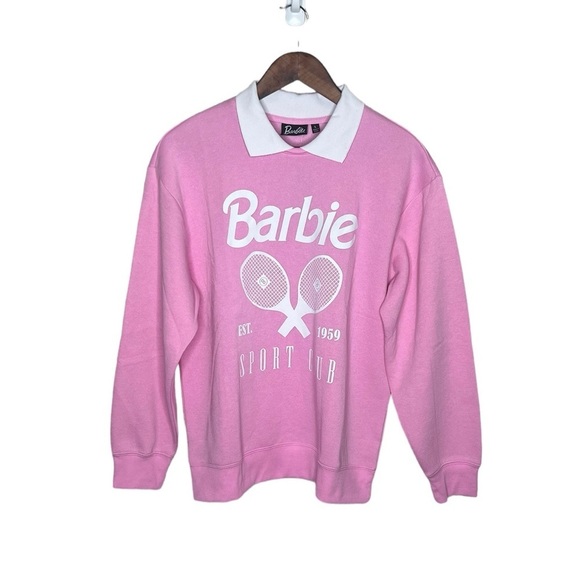 Barbie Tops - Rare Barbie Graphic Pink Collar Sweatshirt
